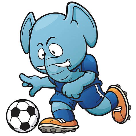 Elephants Playing Soccer Illustrations Royalty Free Vector Graphics