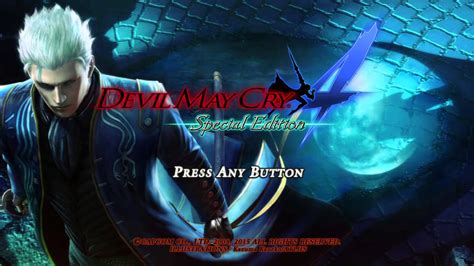 Devil May Cry 4 Special Edition Vergil Title Screen YouTube