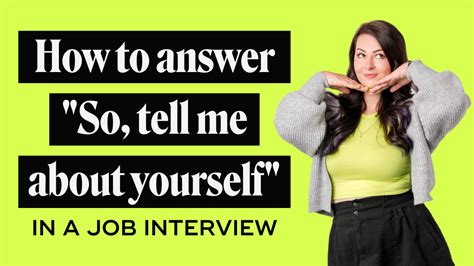 Best Answer For “tell Me About Yourself” In A Job Interview 🌟
