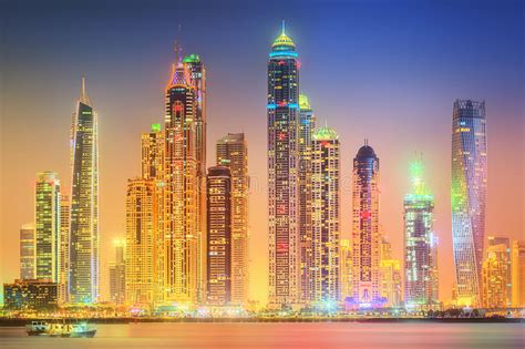 The Beauty Panorama Of Dubai Marina Uae Stock Photo Image Of Dubai
