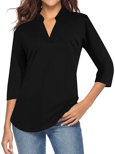 Hubery Sleeve Pullover V Neck Relaxed Fit Top Women S Pack