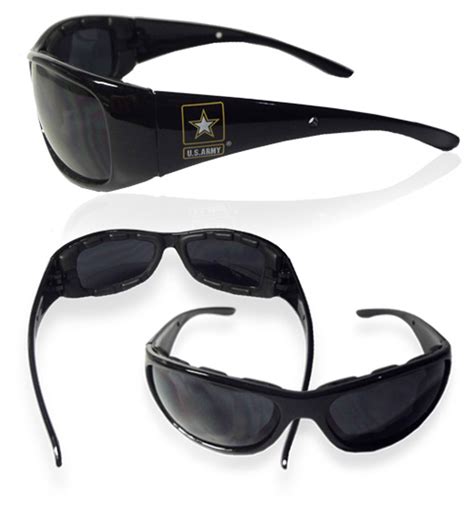 sunglasses with the u s army logo on the side in black