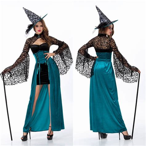 Deluxe Adult Womens Magic Moment Performances Dress Sexy Fancy Evil Witch Costume Halloween