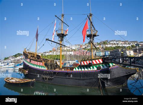 The Replica Of The Golden Hind At Brixham South Devon Uk Stock Photo