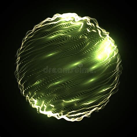 Abstract Vector Digital Sphere 3d Sphere Mesh With Glowing Particles