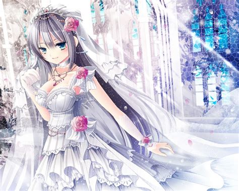 Anime Art Wedding Bride Bridal Wedding Dress Ruffles