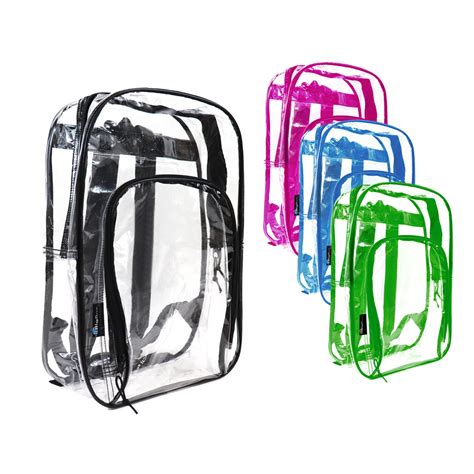 Wholesale Clear 17 Backpacks 4 Trim Colors Dollardays