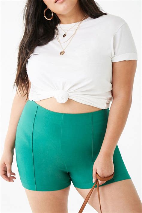 Plus Size High Rise Shorts Forever 21 In 2020 Plus Size High Rise Shorts Plus Size Outfits