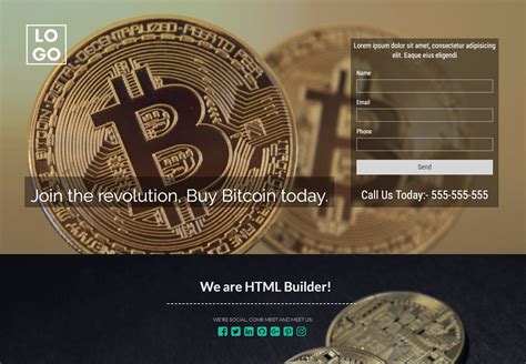 The crypto currency is shown in solid form to value the currency. Bitcoin Landing Page Template
