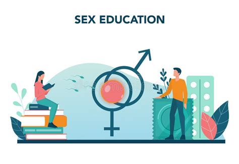 Sexual Education Concept Set Sexual Health Lesson For Young People Stock Vector Illustration