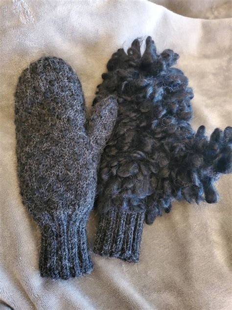 Hand Knit Fleece Linedthrummed Mittens 100 Merino Wool Super Etsy