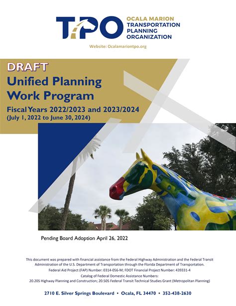 Unified Planning Work Program Upwp Transportation Planning Organization
