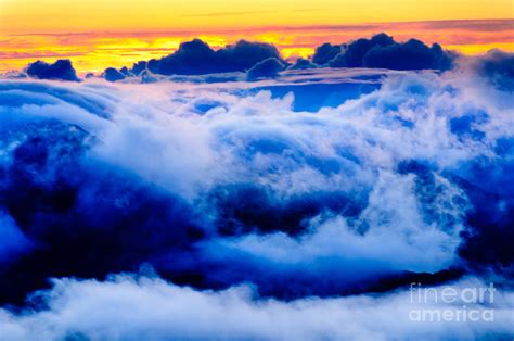 Clouds At Sunrise Over Haleakala Crater Maui Hawaii Usa Photograph By