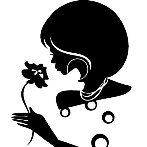 Stickers De Silhouettes Et Personnages Femme Et Fleur Ambiance