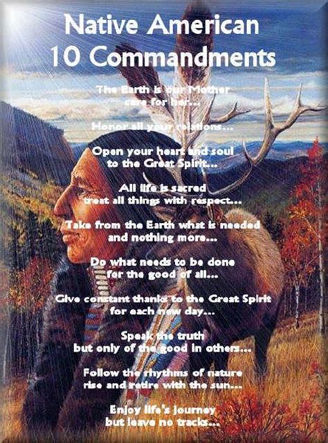 Native American 10 Commandments Infographic A Day