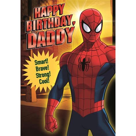 Spiderman Superhero Cartoon For Birthday Card Candacefaber