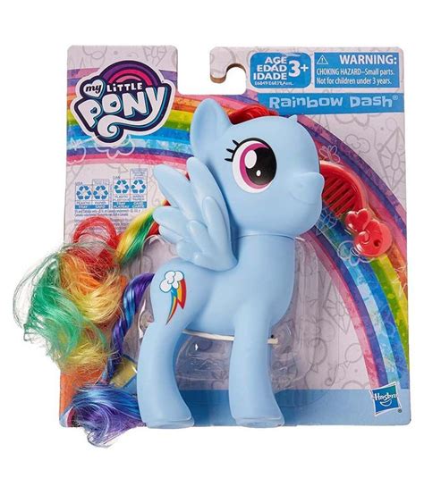 My Little Pony Toy 6 Inch Rainbow Dash Blue Pony Figure With Rooted