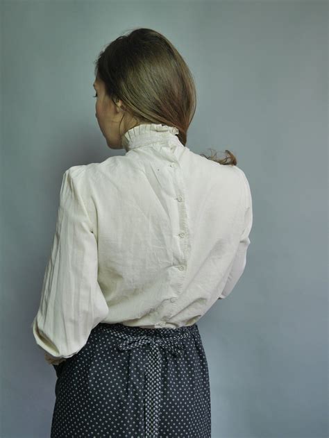 ivory edwardian style blouse laura ashley vintage 1980s edwardian style edwardian fashion
