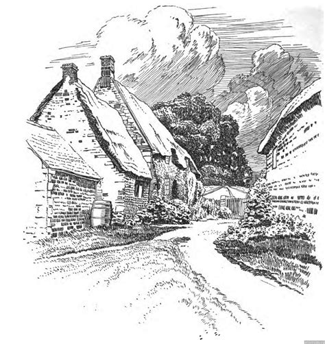 Иллюстрации из книги The Village Homes Of England Landscape Pencil