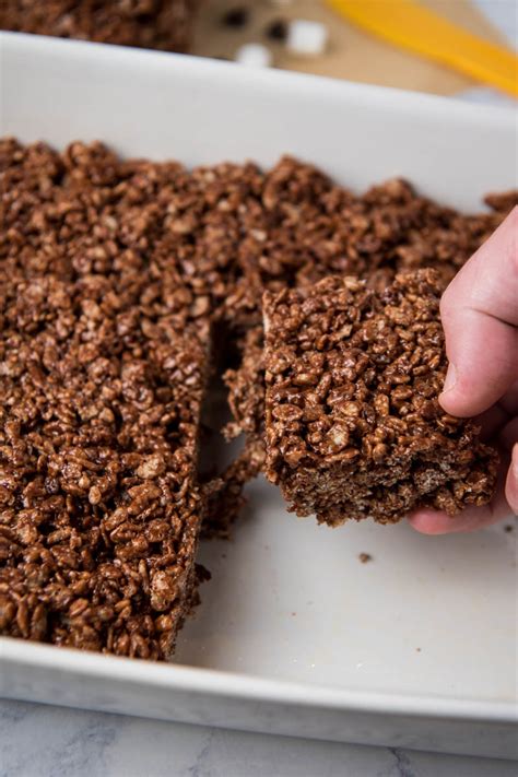 Chocolate Rice Krispie Treats Ultimate Recipe Flour On My Fingers