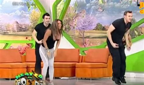 Romanian Weather Girl Reveals Chest In Risque Dance Routine World News Uk