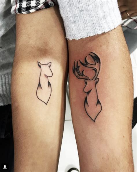 Cute His And Hers Matching Tattoos For Couples