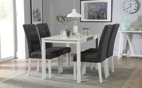 Details about Milton & Regent White Dining Table & 4 6 ...
