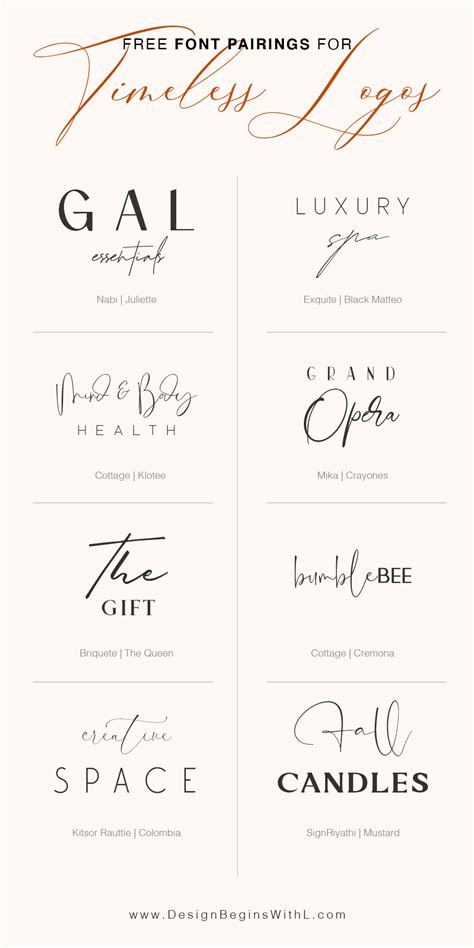 free font pairings for timeless logo design