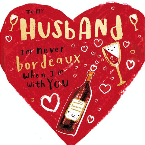 To My Husband Never Bordeaux Valentines Day Card Cards