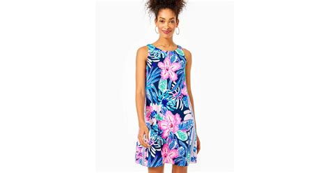 Lilly Pulitzer Jackie Silk Shift Dress In Blue Lyst