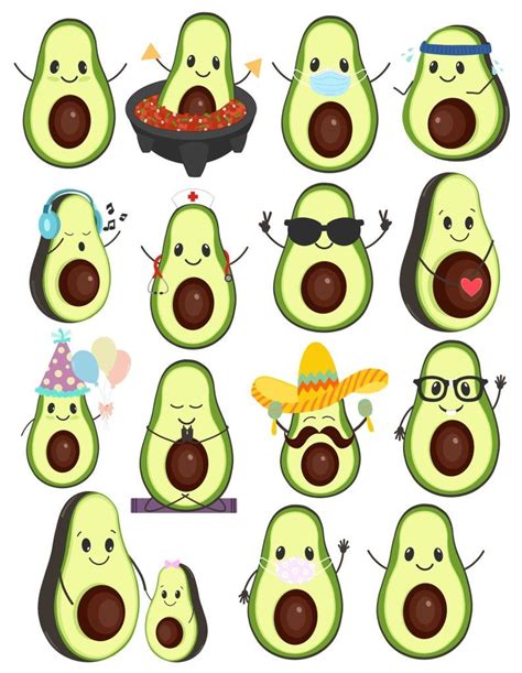 Cute Avocado Digital Planner Stickers Goodnotes Stickers Etsy In 2020