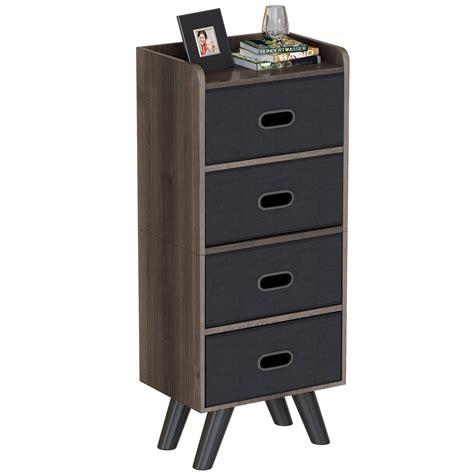 Buy AWQM Fabric Dresser With 4 Drawers Tall Storage Dresser With Wood