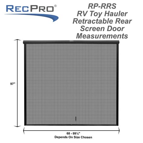 RV Toy Hauler Retractable Rear Screen Door with Adjustable Stopping