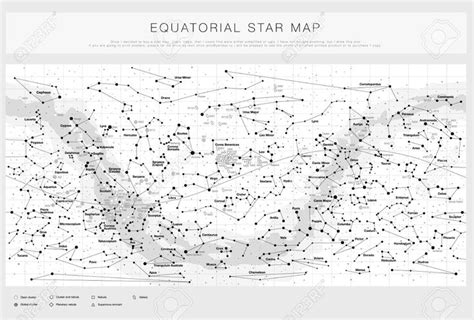 High Detailed Star Map With Names Of Stars Contellations And Star