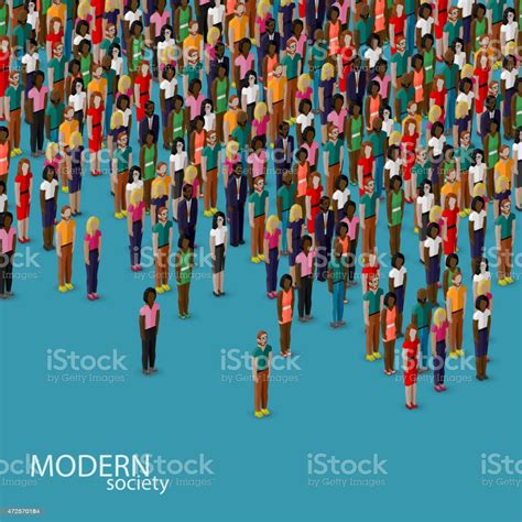 Vector 3d Isometric Illustration Of Society Members Stock ...