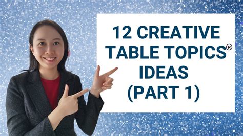 12 Creative Table Topics Ideas Part 1 Youtube
