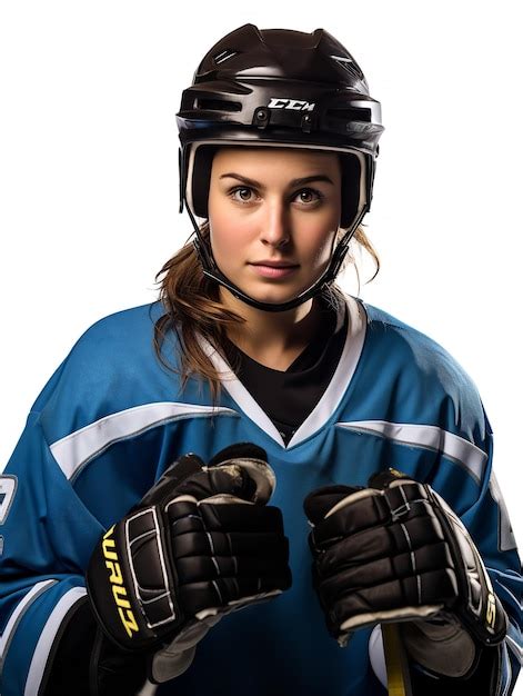 Premium Ai Image Dynamic Female Ice Hockey Player Ai Generated