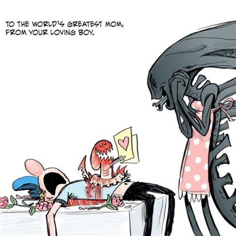 Happy Mothers Day Mothersday Xenomorph Alien Sleepynoodle