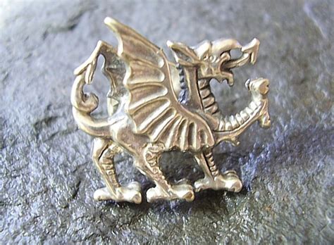 Sterling Silver Welsh Dragon Tie Pin Or Lapel Badge Etsy