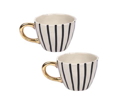 Buy Set Of 2 Classic Black Striped Coffee Mug At 68 Off Online
