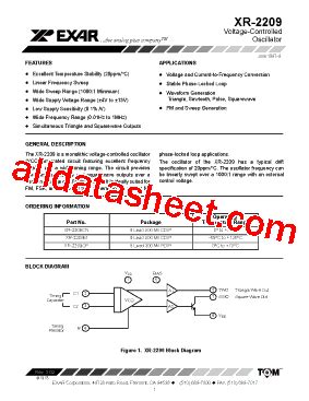 Xr Datasheet Pdf Exar Corporation