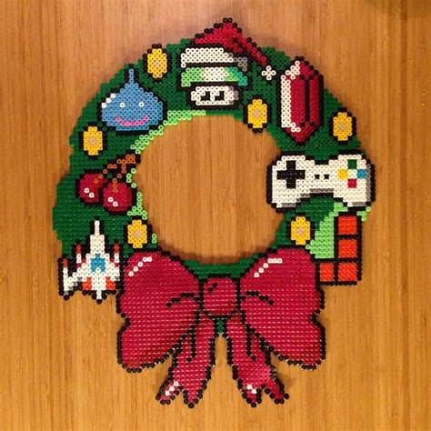 Video Game Christmas Wreath Perler Beads By Jonasoldenburg Christmas