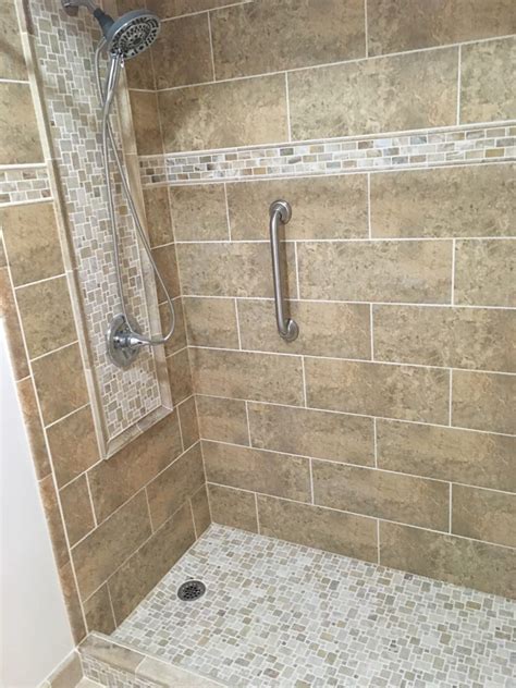Tile Shower With Inlaid Accents • Bathroom Remodeling Remodeltoledo