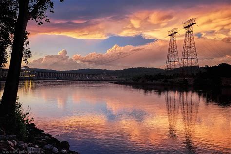Sunset After A Storm At The Conowingo Dam In Maryland X OC Conowingo Dam