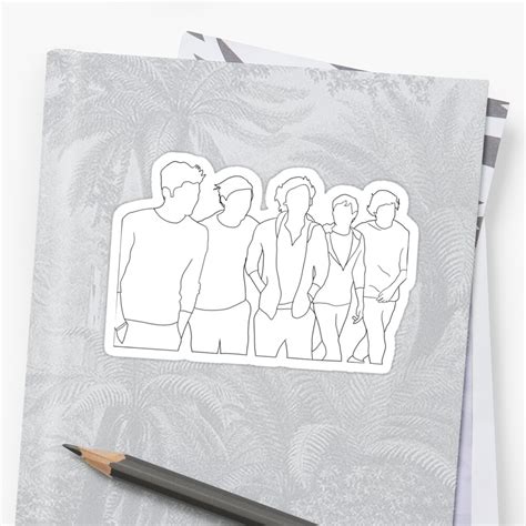 One Direction Outline Sticker By Taylorros4244 Redbubble