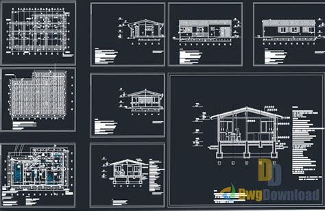 Bungalow House Detailed Drawing Dwg Download Dwgdownloadcom