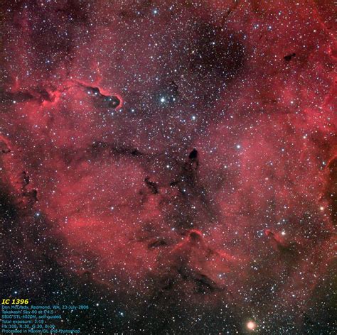 Ic 1396 The Brighter Portions Of This Huge Nebula In Cephe Flickr