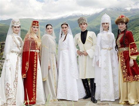 The Caucasus Caucasian Clothes Circassian Women Folk Costume
