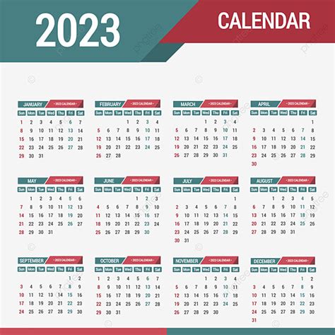 2023 Month Png Transparent Calendar 2023 Twelve Months Calendar 2023