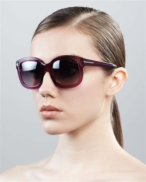 Lyst Tom Ford Christophe Oversized Sunglasses Shiny Violet In Purple